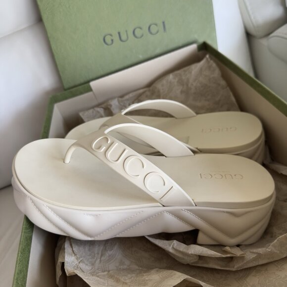 NEW WOMEN'S THONG PLATFORM SANDALS SHOES SZ 40 White - Picture 3 of 9